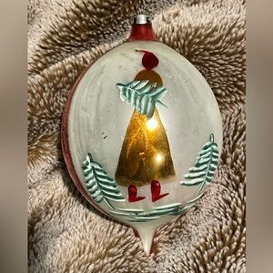 Vintage Handblown Mercury Glass 1950s Jumbo Ornament